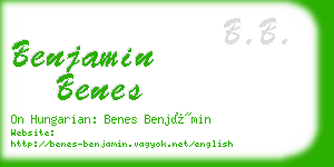 benjamin benes business card